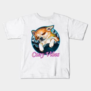 Cozy Vibes Chihuahua by Robert Phelps Kids T-Shirt